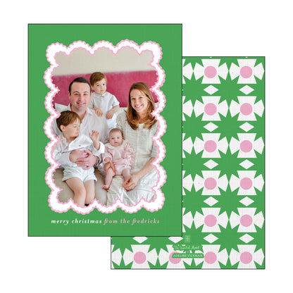 green and pink pop | vertical | holiday card | adeline vicknair