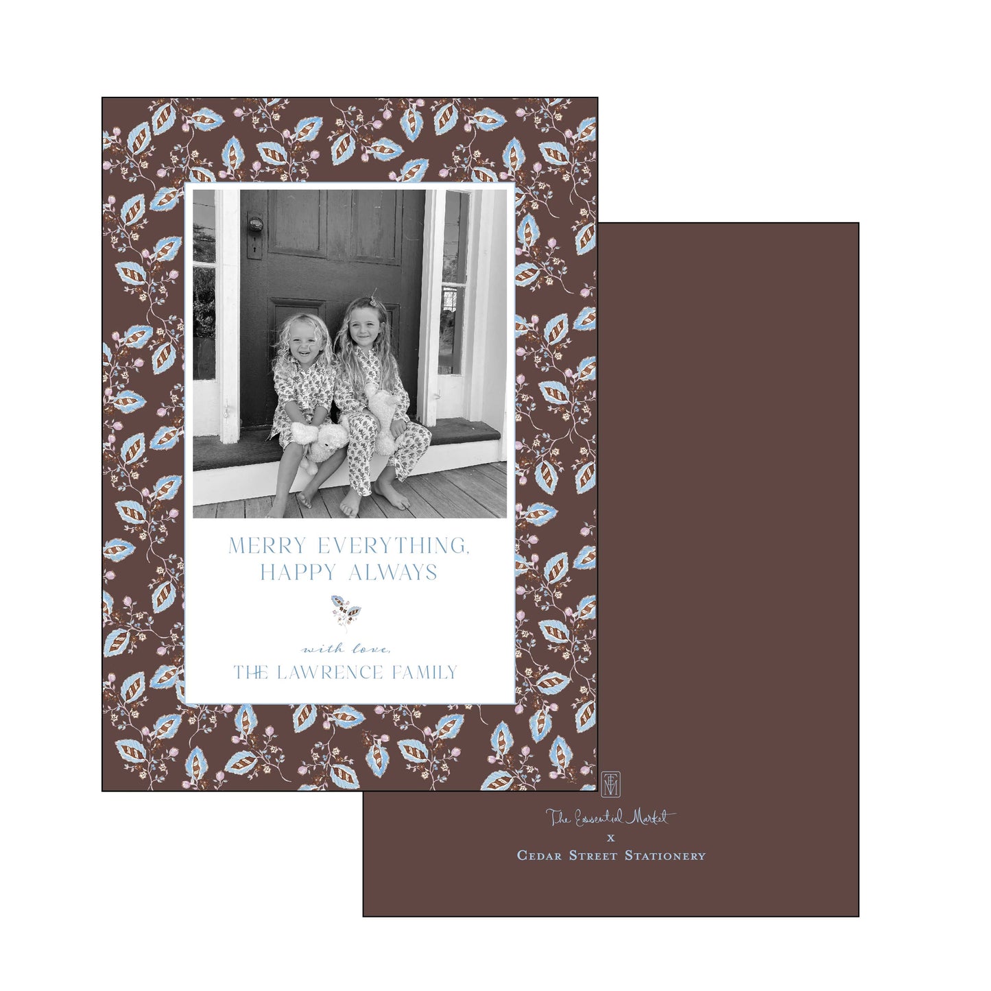 vintage vines chocolate | holiday card | cedar street stationery