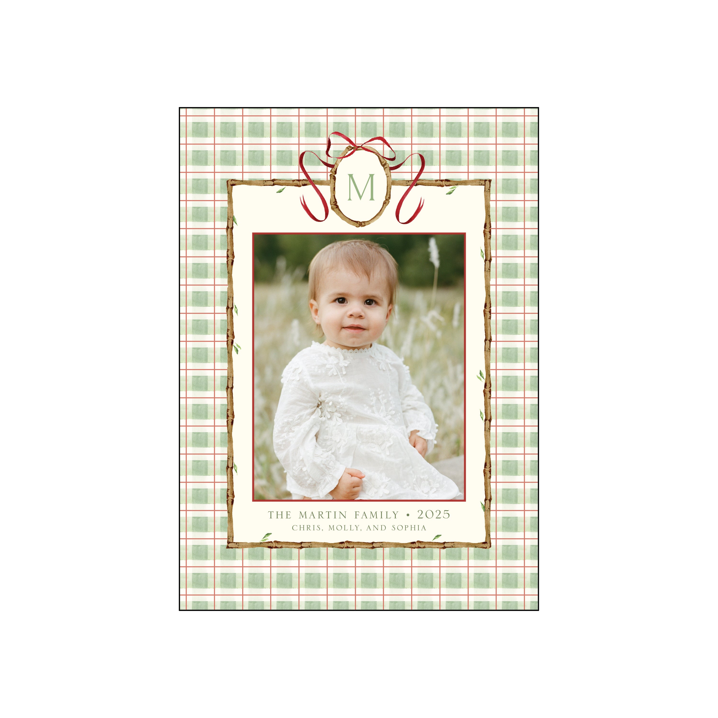 bamboo plaid | holiday card | bayberry kate