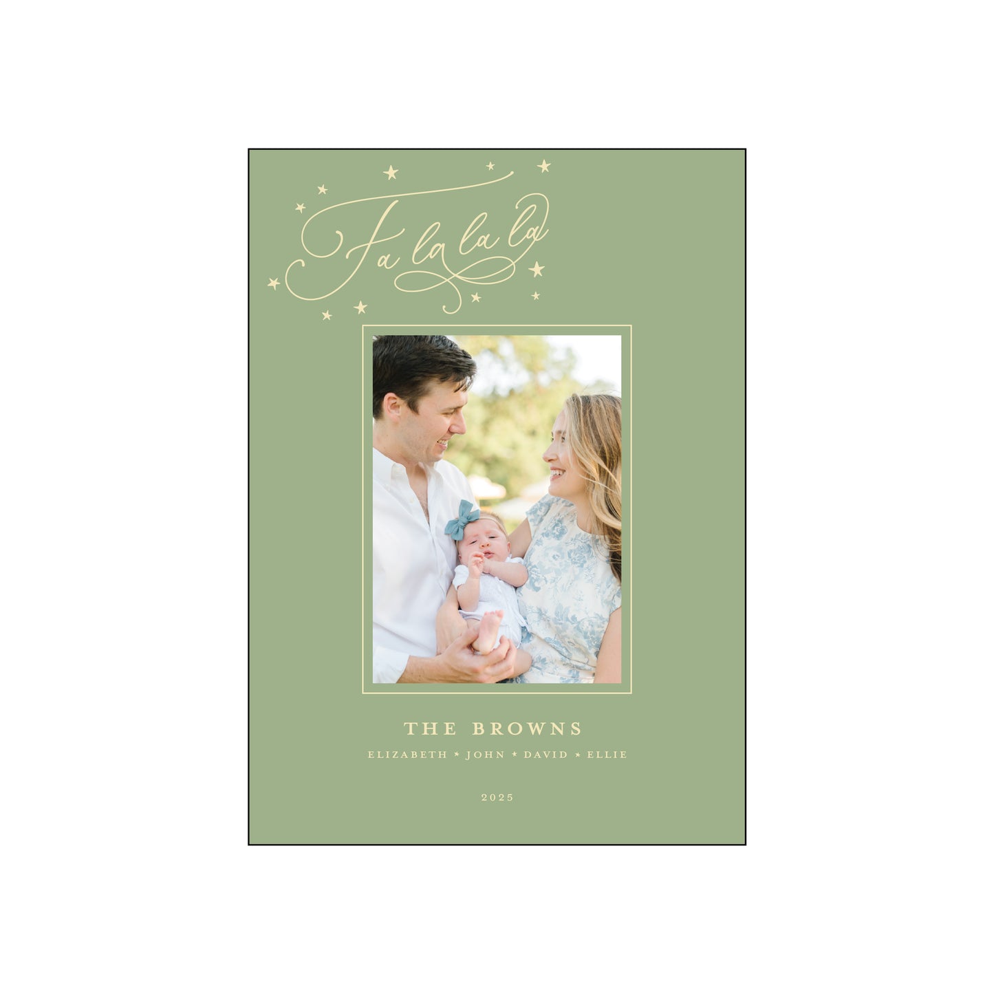 fa la la script | holiday card | digital printed