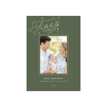 fa la la script | holiday card | foil-stamped