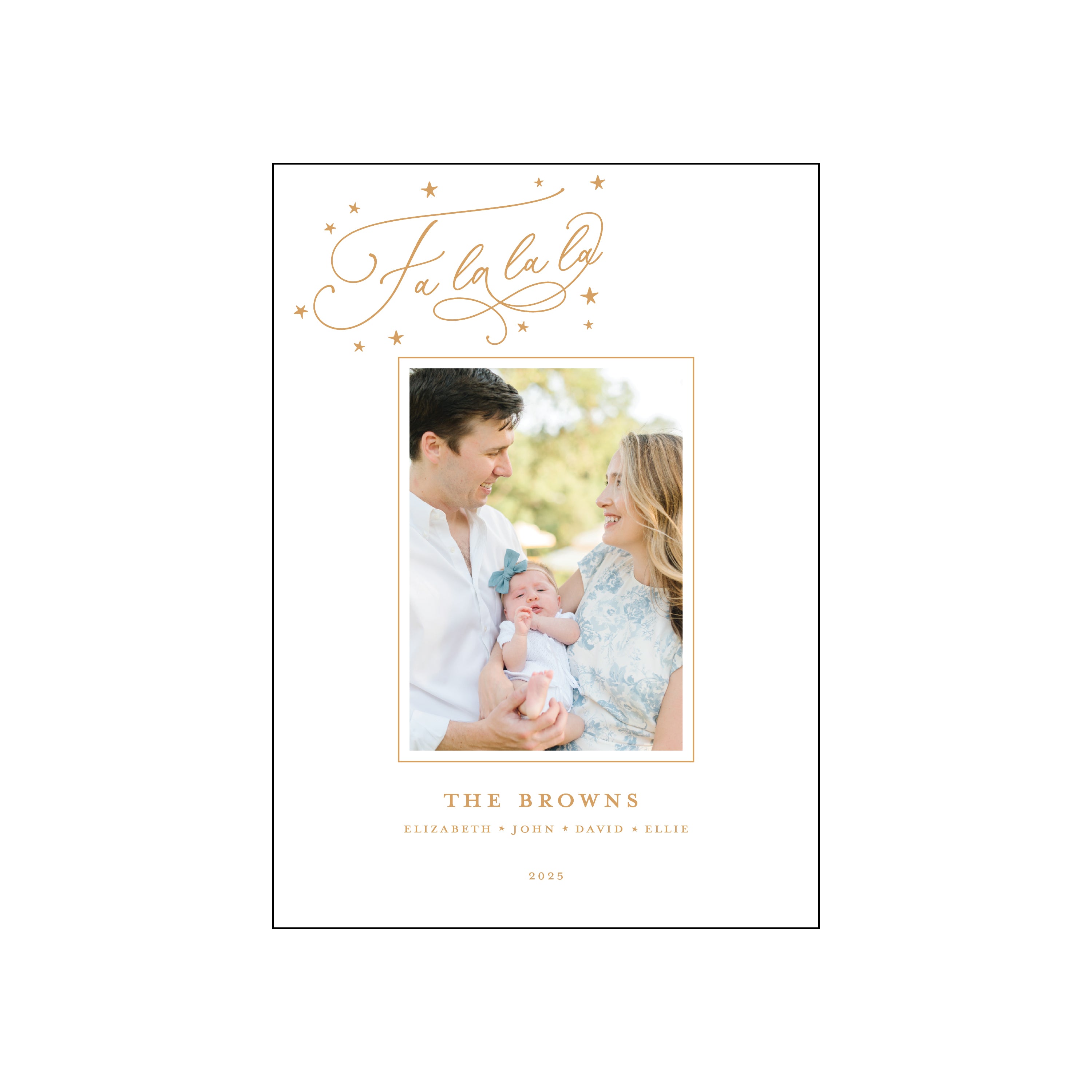 fa la la script | holiday card | letterpress