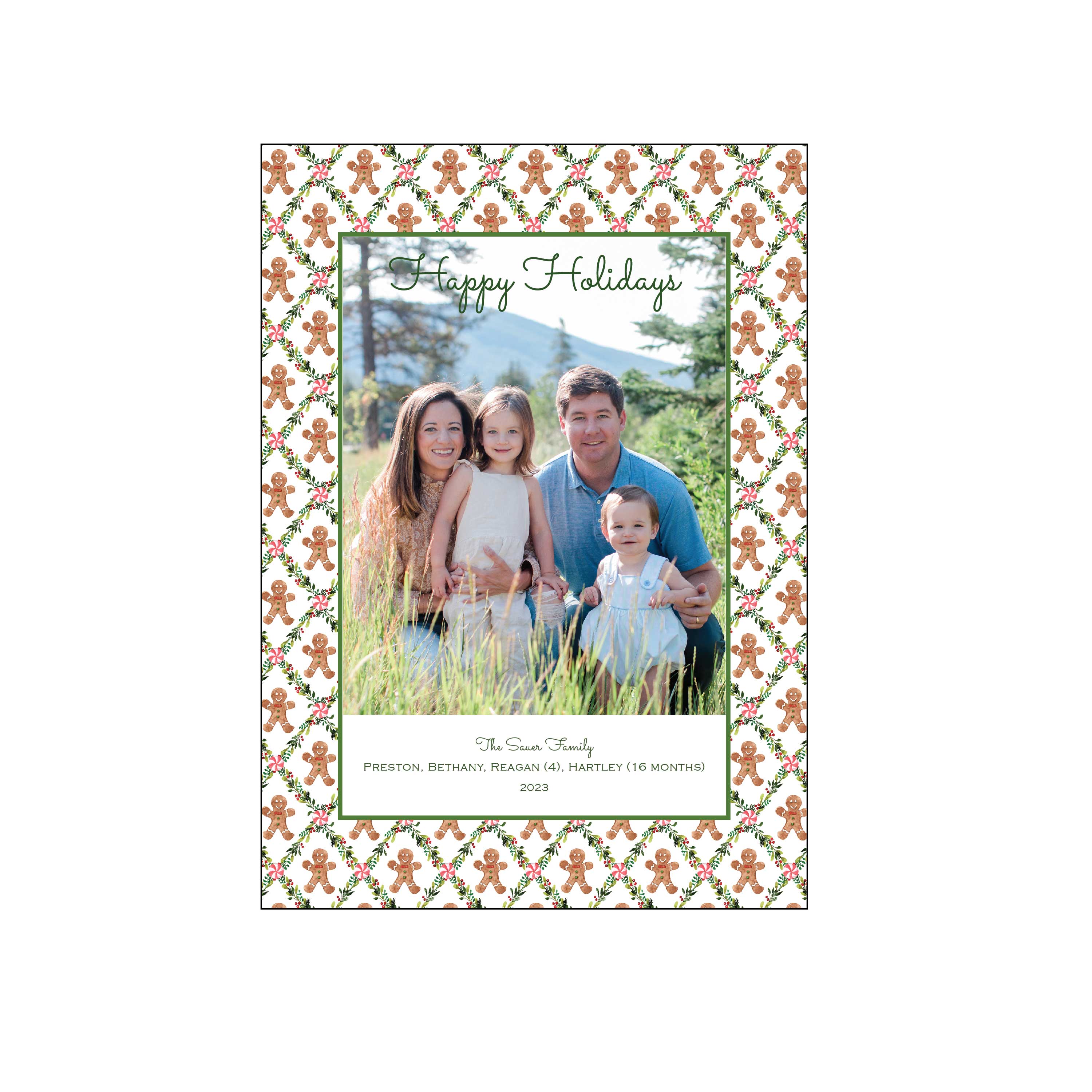 gingerbread toile | holiday card | be sweet ink