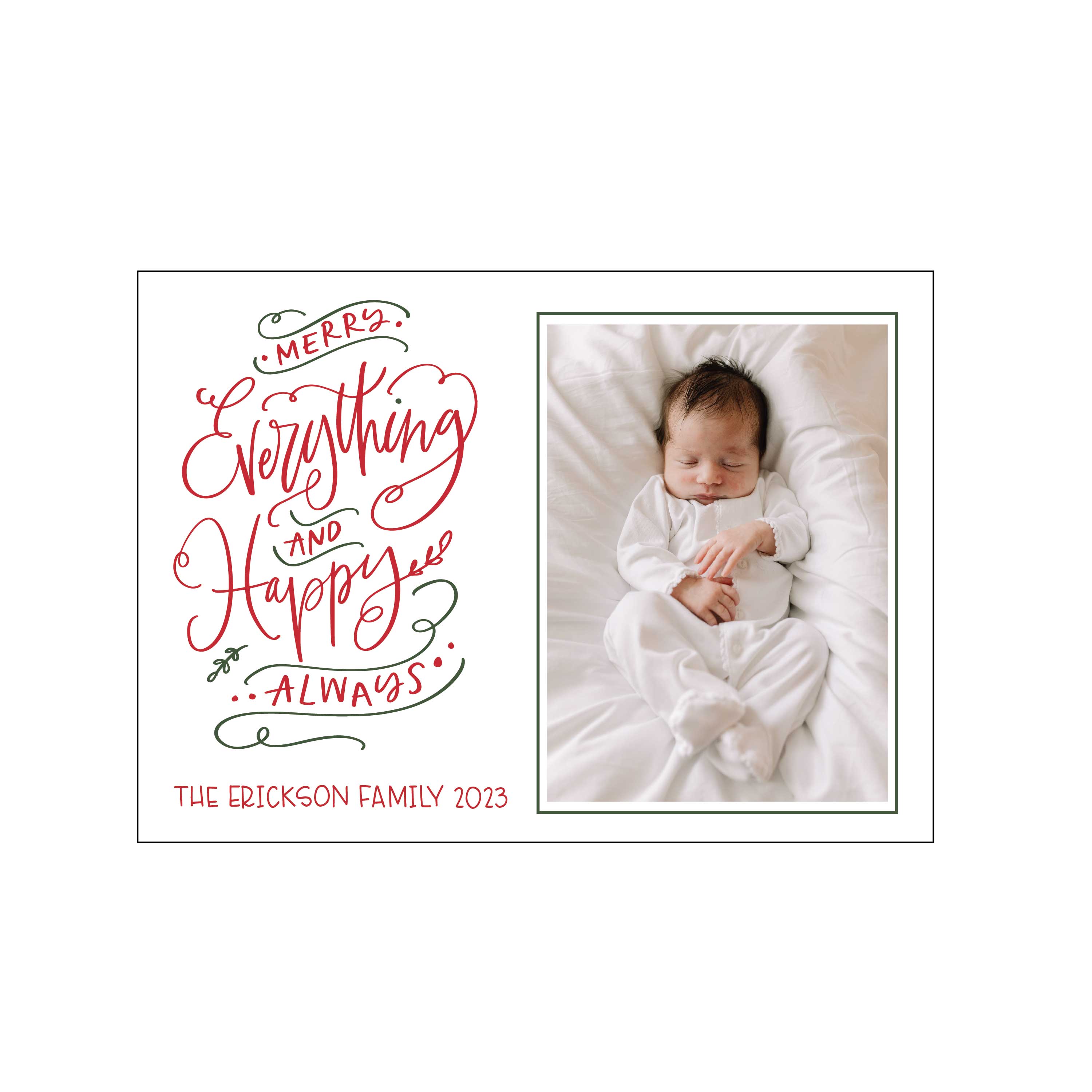happy always | holiday card | letterpress