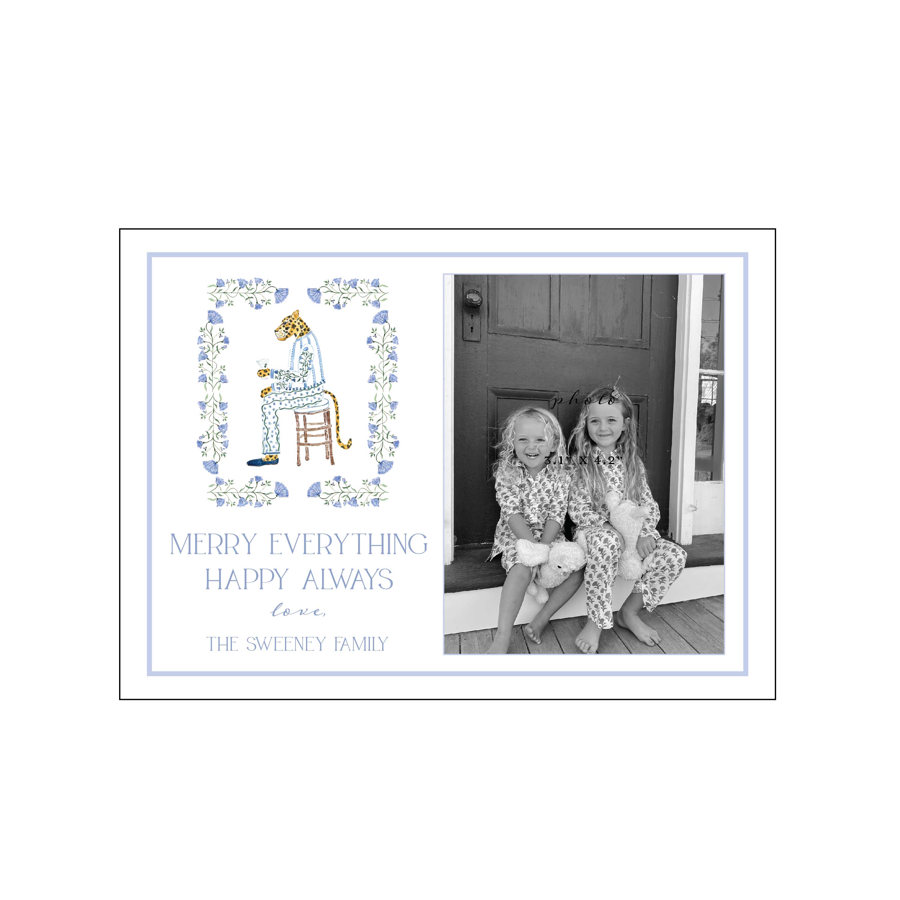 leopard | holiday card | cedar street stationery