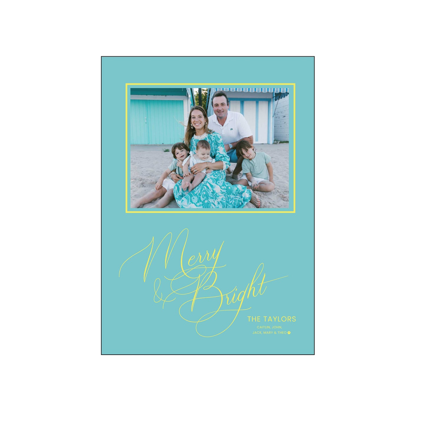 merry and bright script | holiday card | foil-stamped