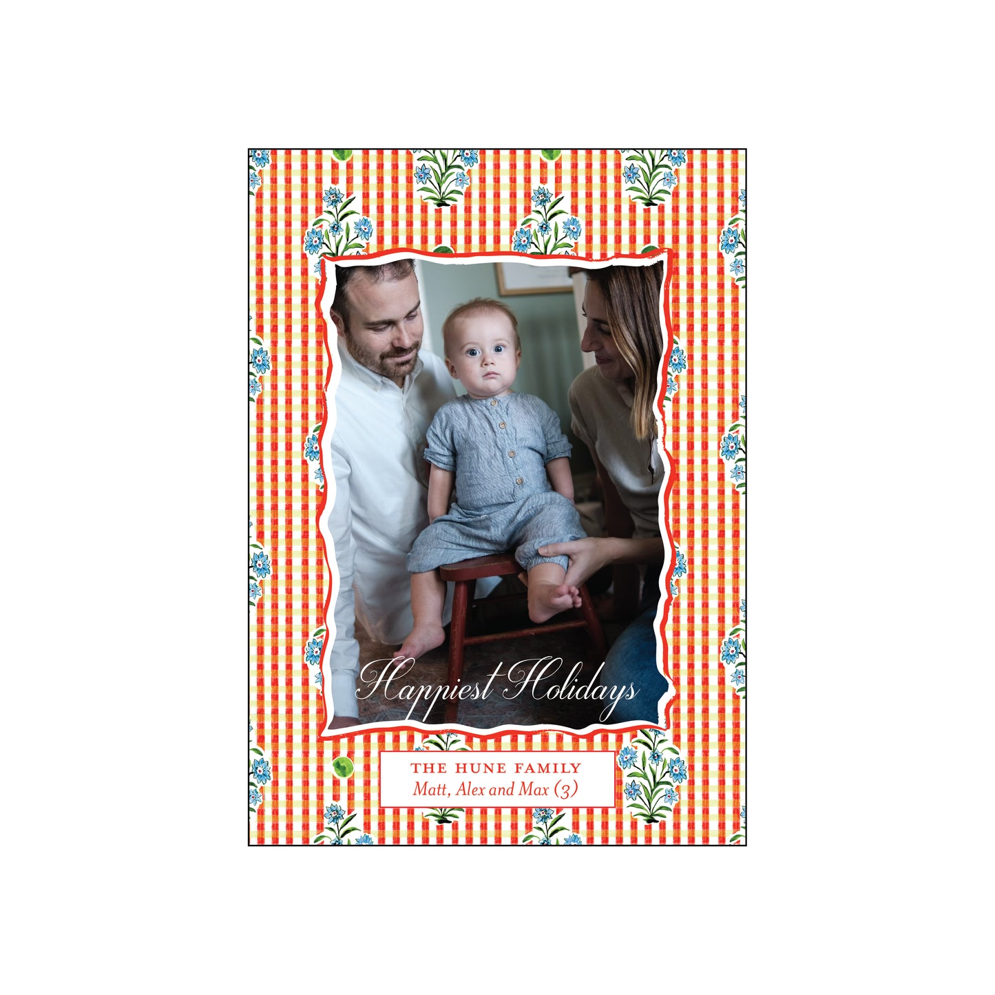 striped floral | holiday card | mesh by alex