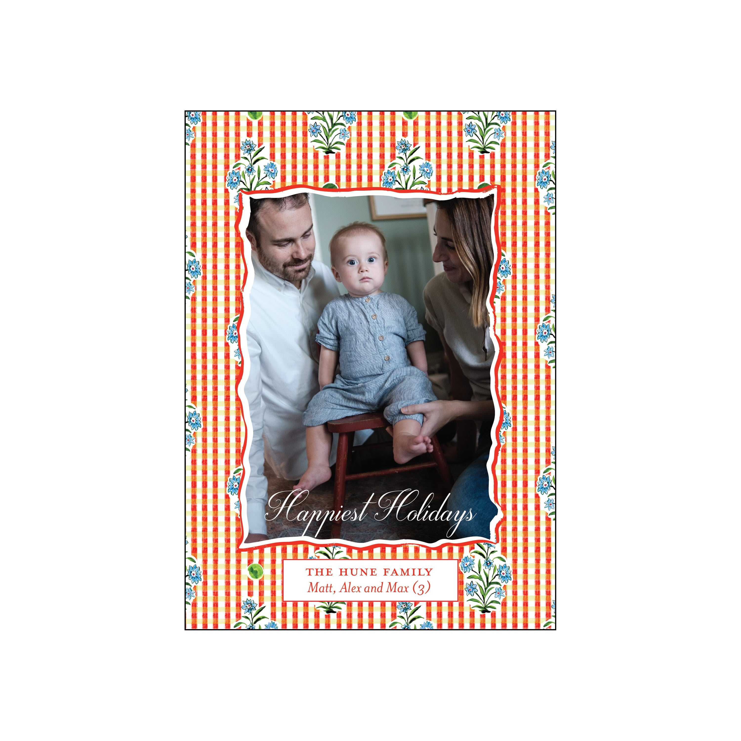 striped floral | holiday card | mesh by alex