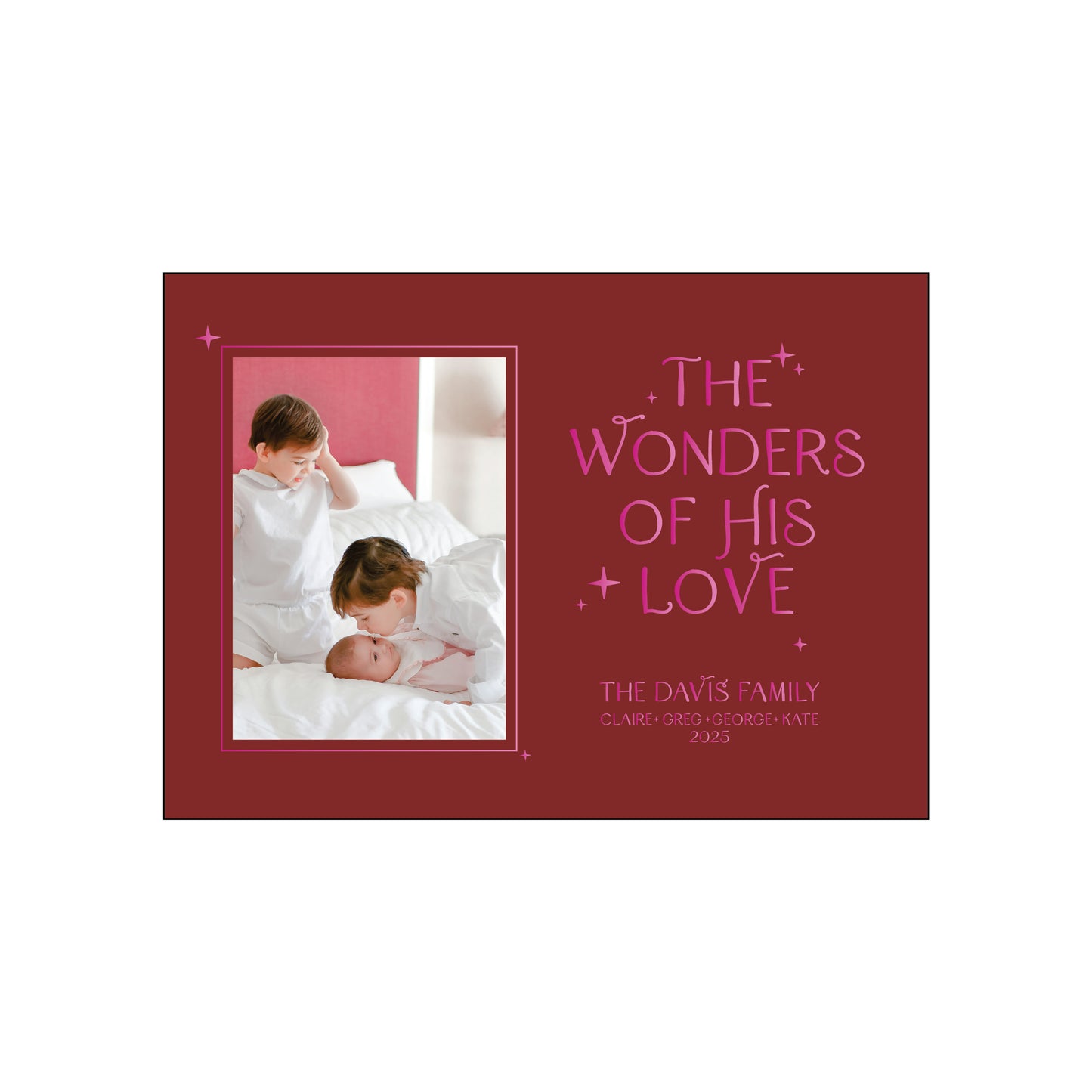 wonders of his love | holiday card | foil-stamped