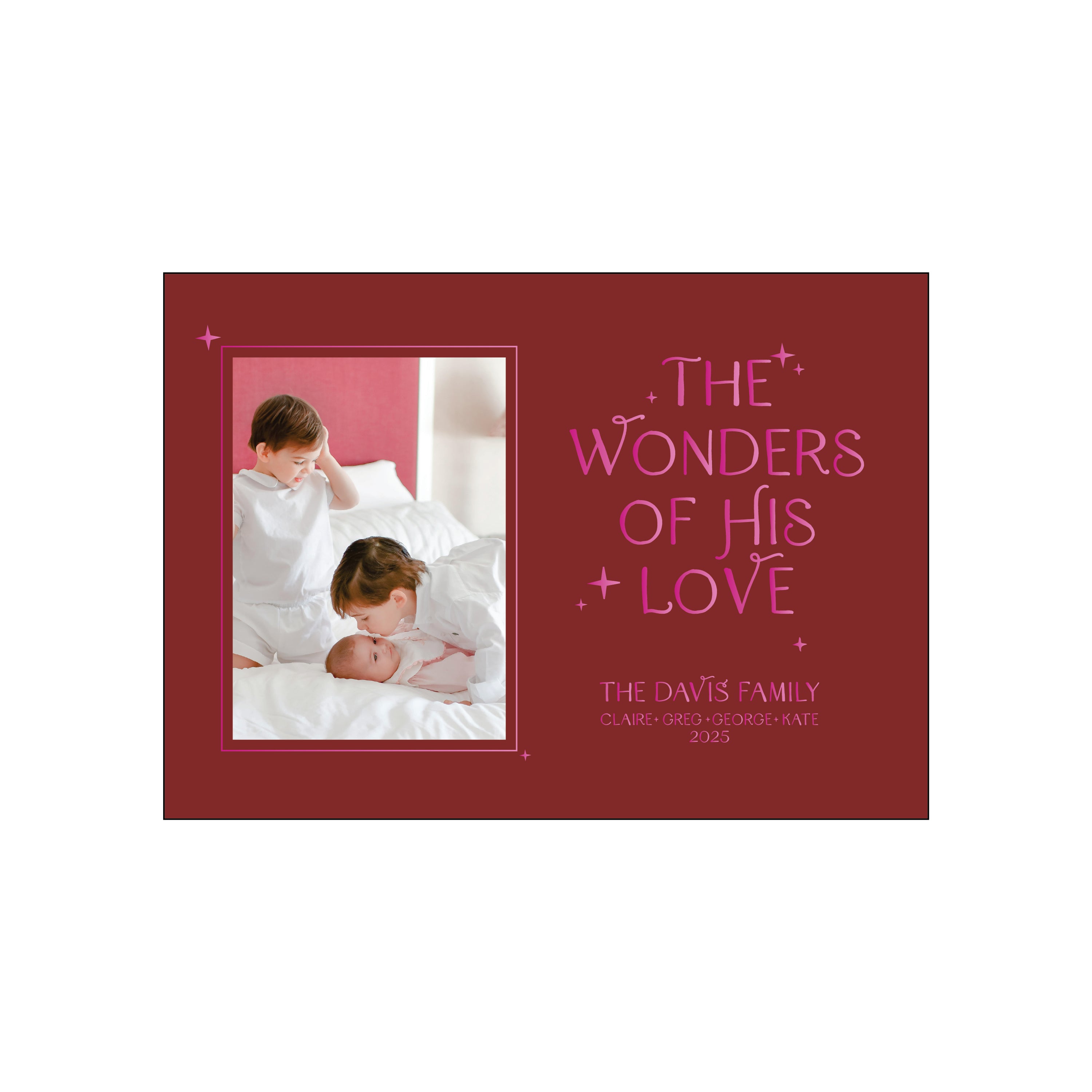 wonders of his love | holiday card | foil-stamped