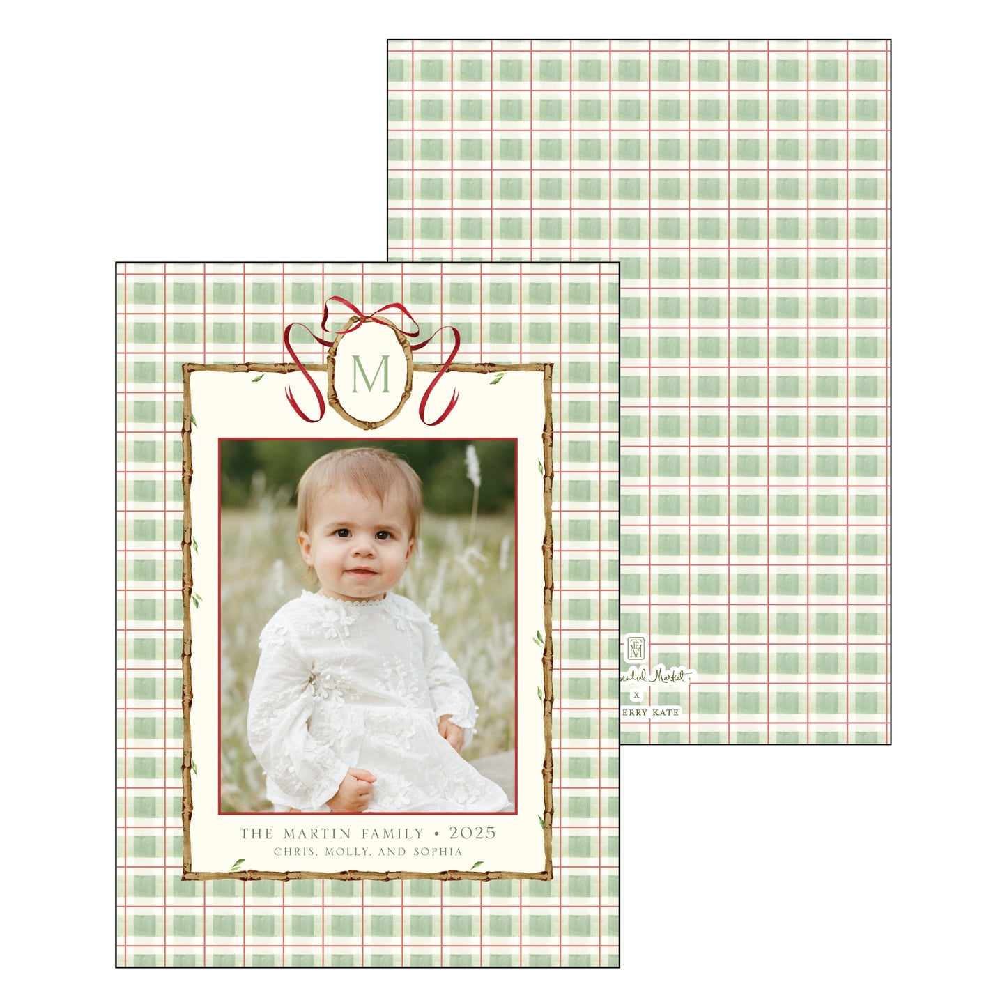 bamboo plaid | holiday card | bayberry kate