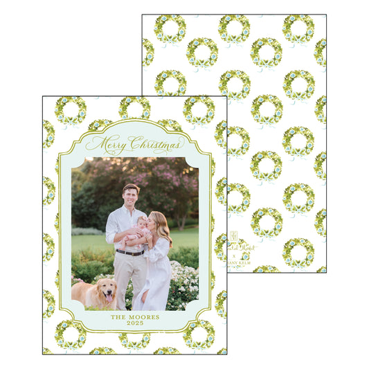 boxwood wreath vertical | holiday card | bethany kelm