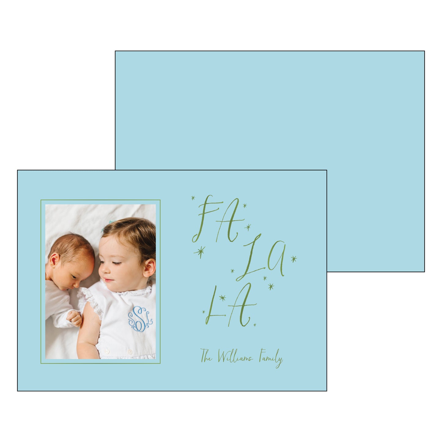 fa la la calligraphy | holiday card | foil-stamped