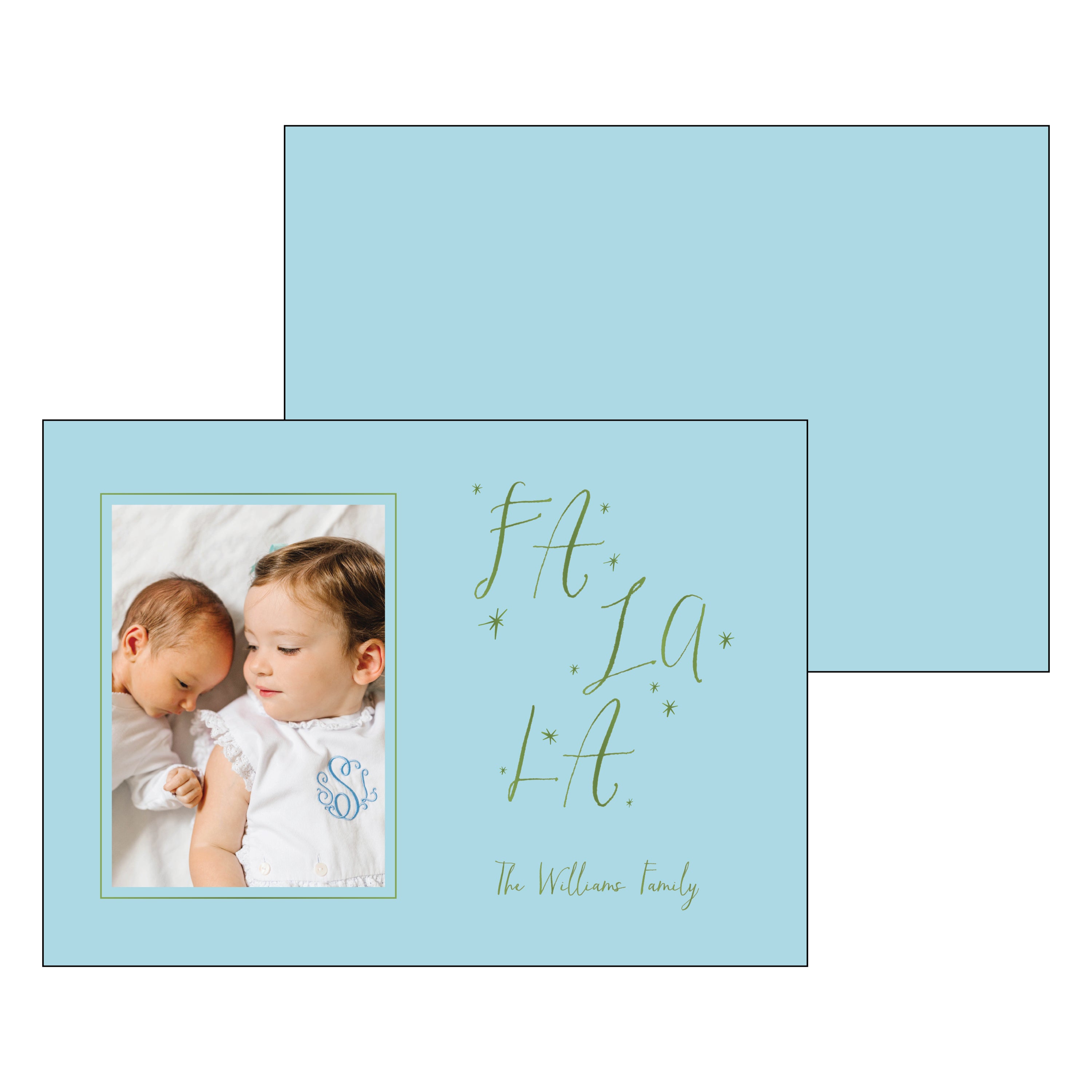 fa la la calligraphy | holiday card | foil-stamped