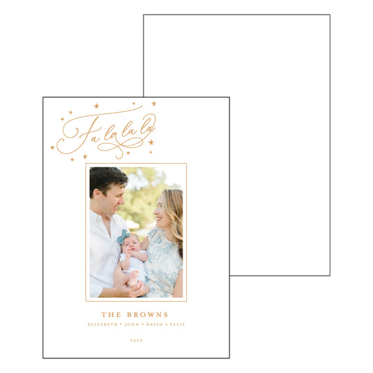fa la la script | holiday card | letterpress