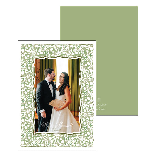 watercolor floral green | holiday card | mesh by alex