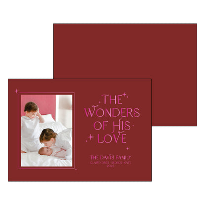 wonders of his love | holiday card | foil-stamped