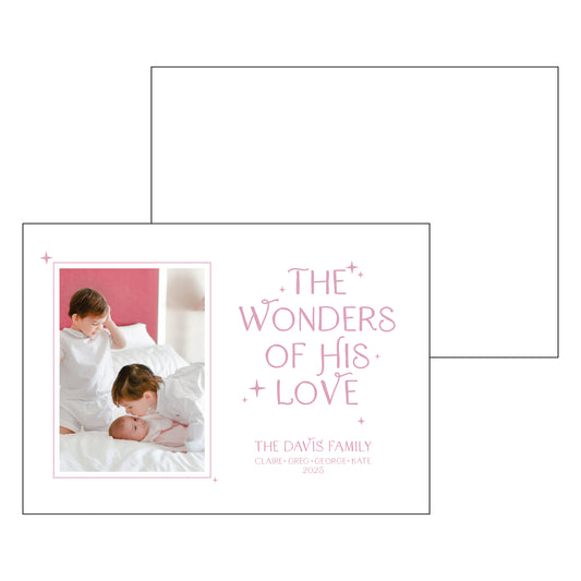wonders of his love | holiday card | letterpress