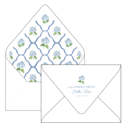 diamond blue hydrangea | holiday card | digital printed