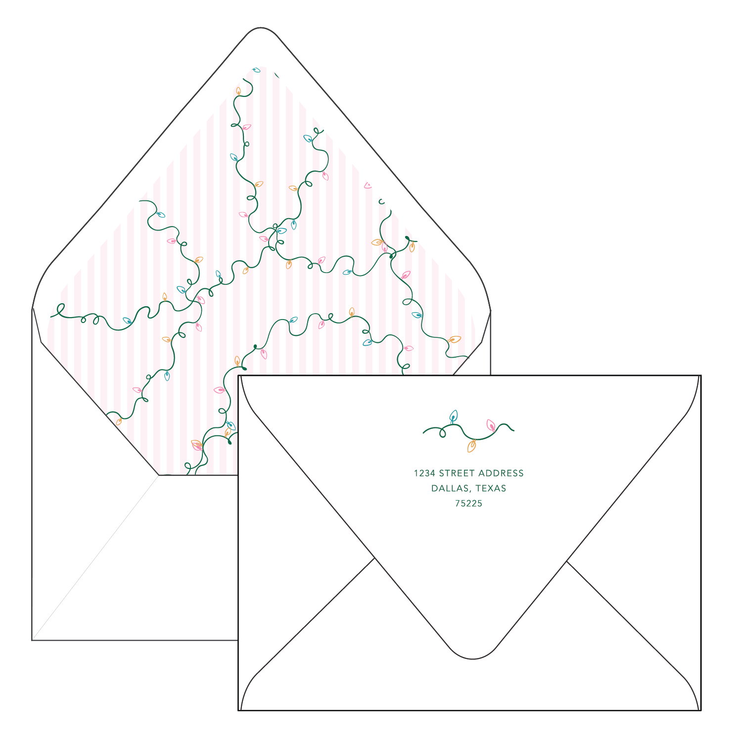 joyful lights | holiday card | digital printed | oval shape
