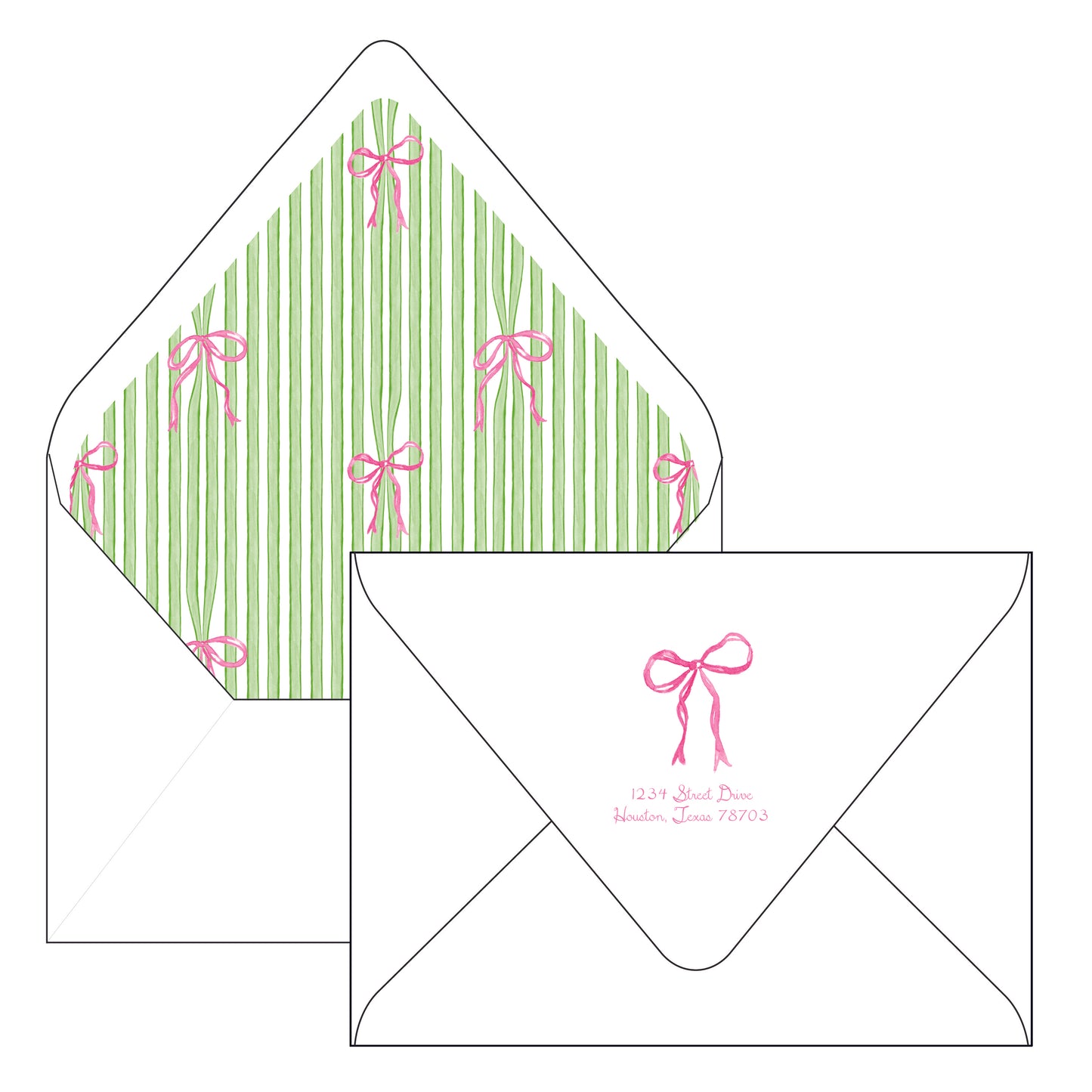 bow stripes | holiday card | pearly gates designs