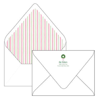 beautiful bow in pink and green | holiday card | elaina fagan design