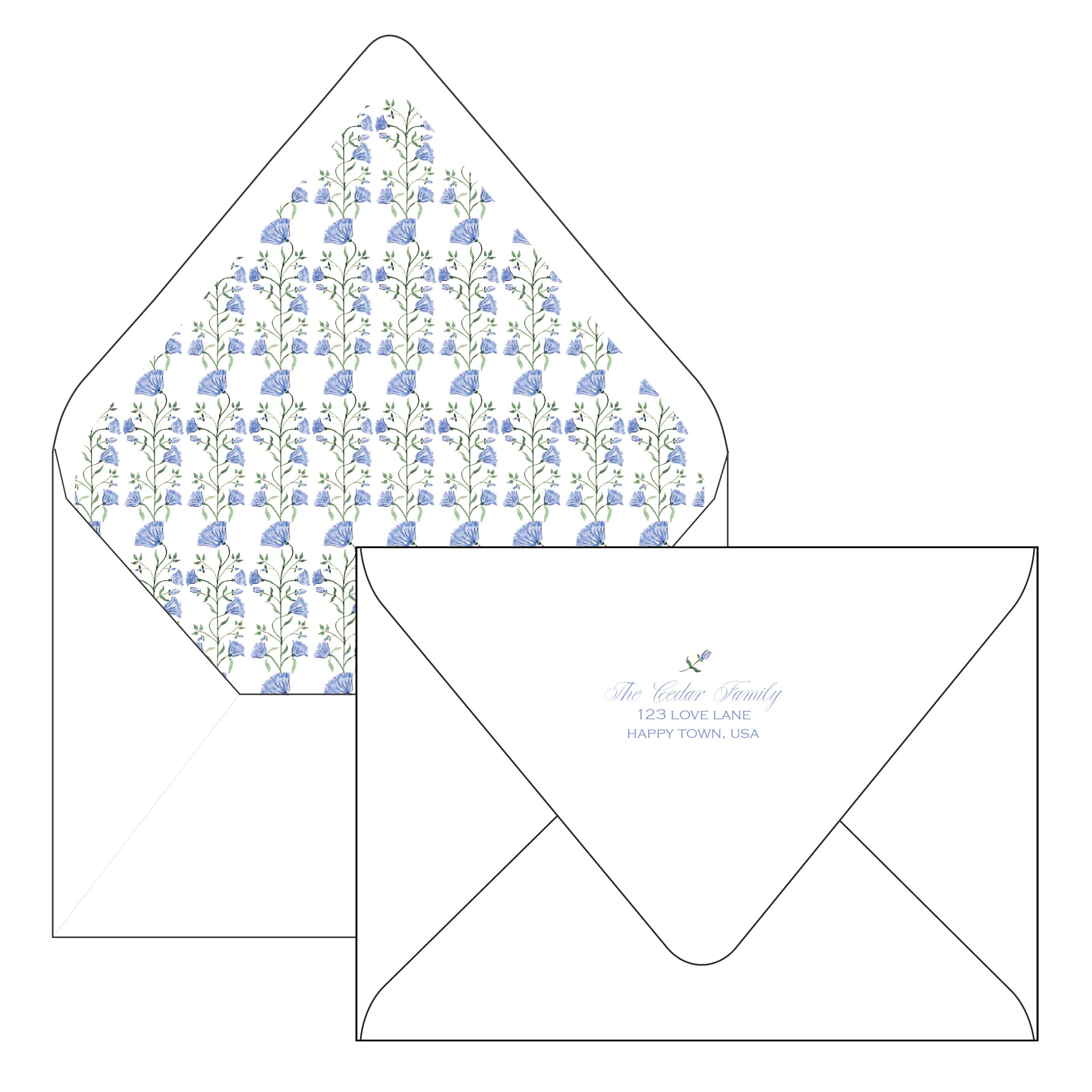 double block print | holiday card | cedar street stationery | scallop shape