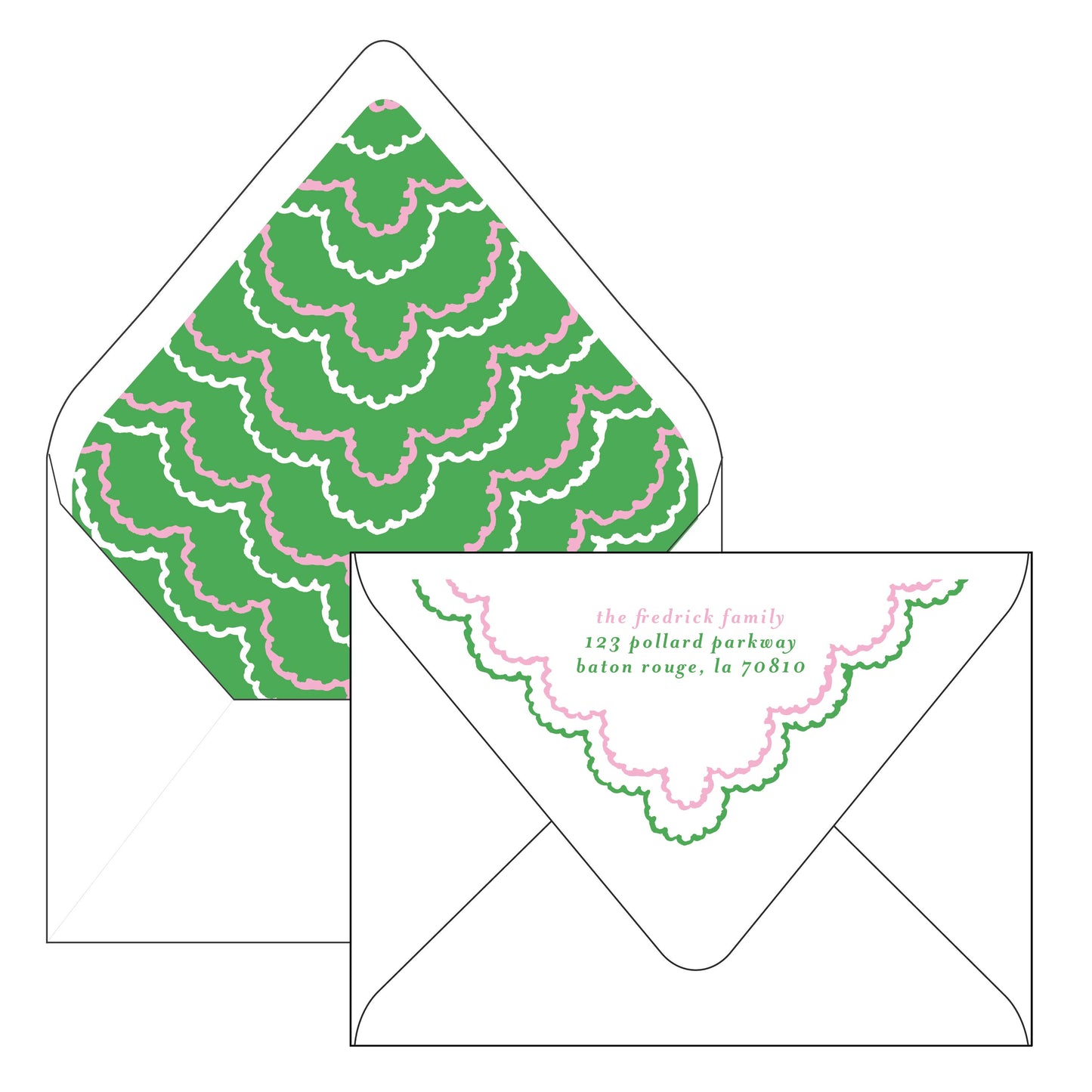 green and pink pop | horizontal | holiday card | adeline vicknair