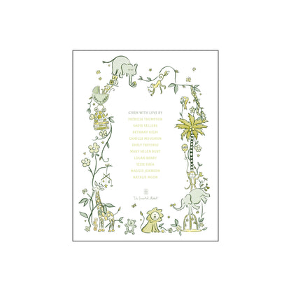 wild about baby | invitation | green and yellow