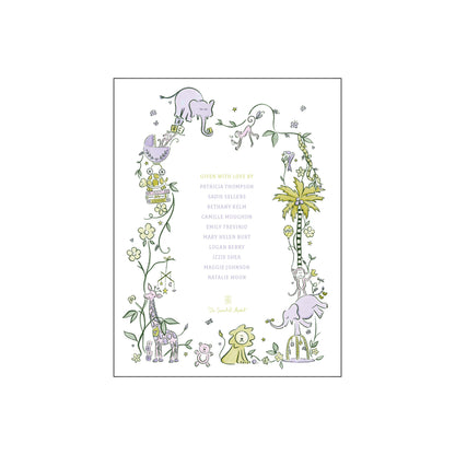 wild about baby | invitation | purple and green