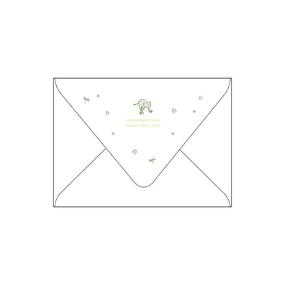 wild about baby | invitation | green and yellow