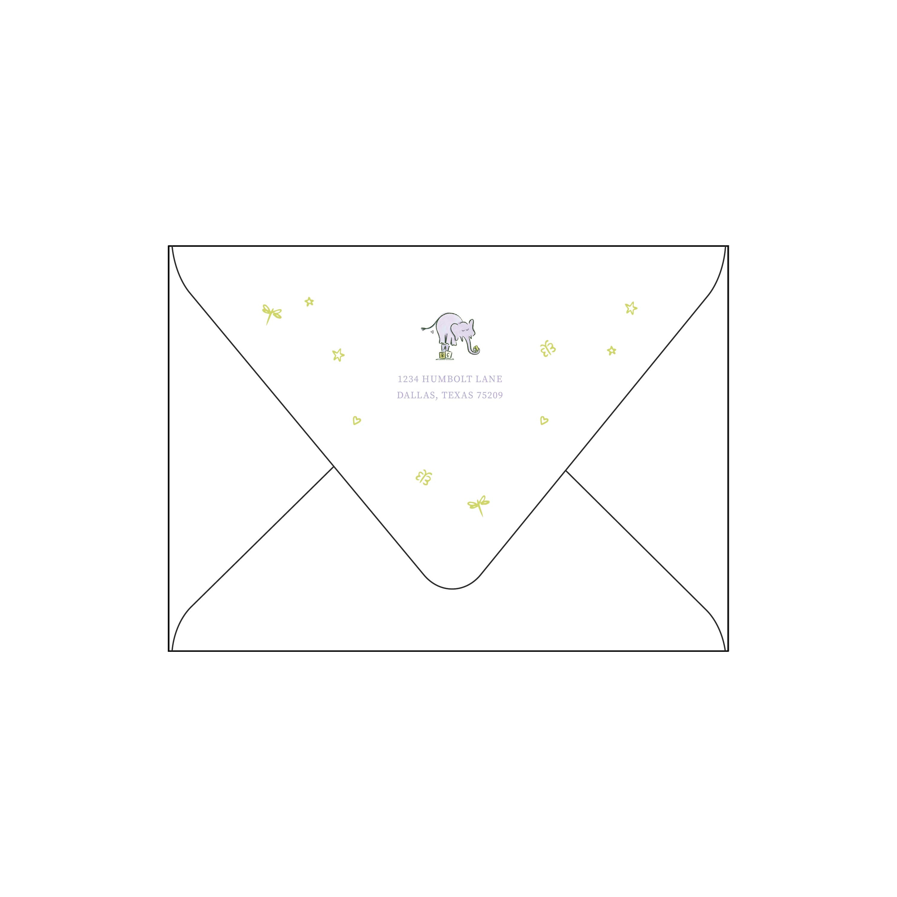 wild about baby | invitation | purple and green