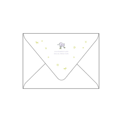 wild about baby | invitation | purple and green