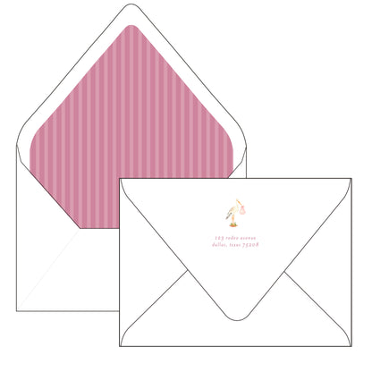baby girl stork | invitation