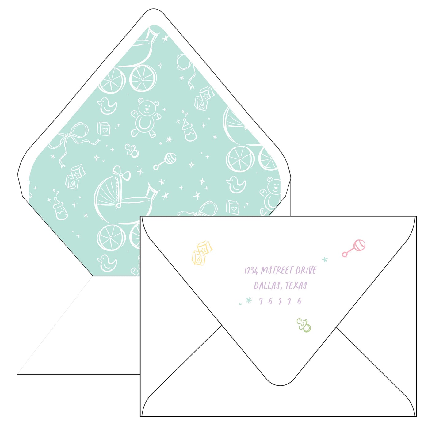 colorful baby | invitation