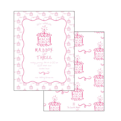 Birthday Cake Pink Invitation