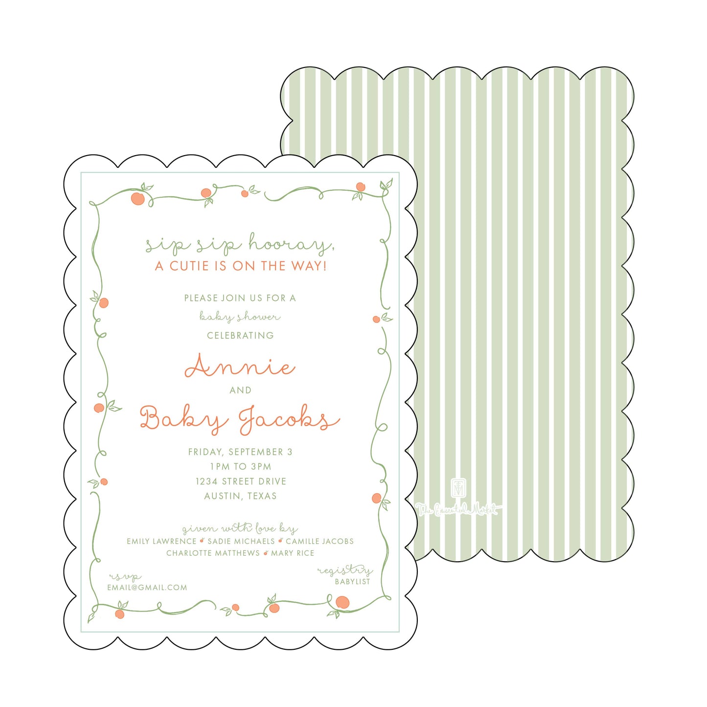 cutie baby shower | invitation