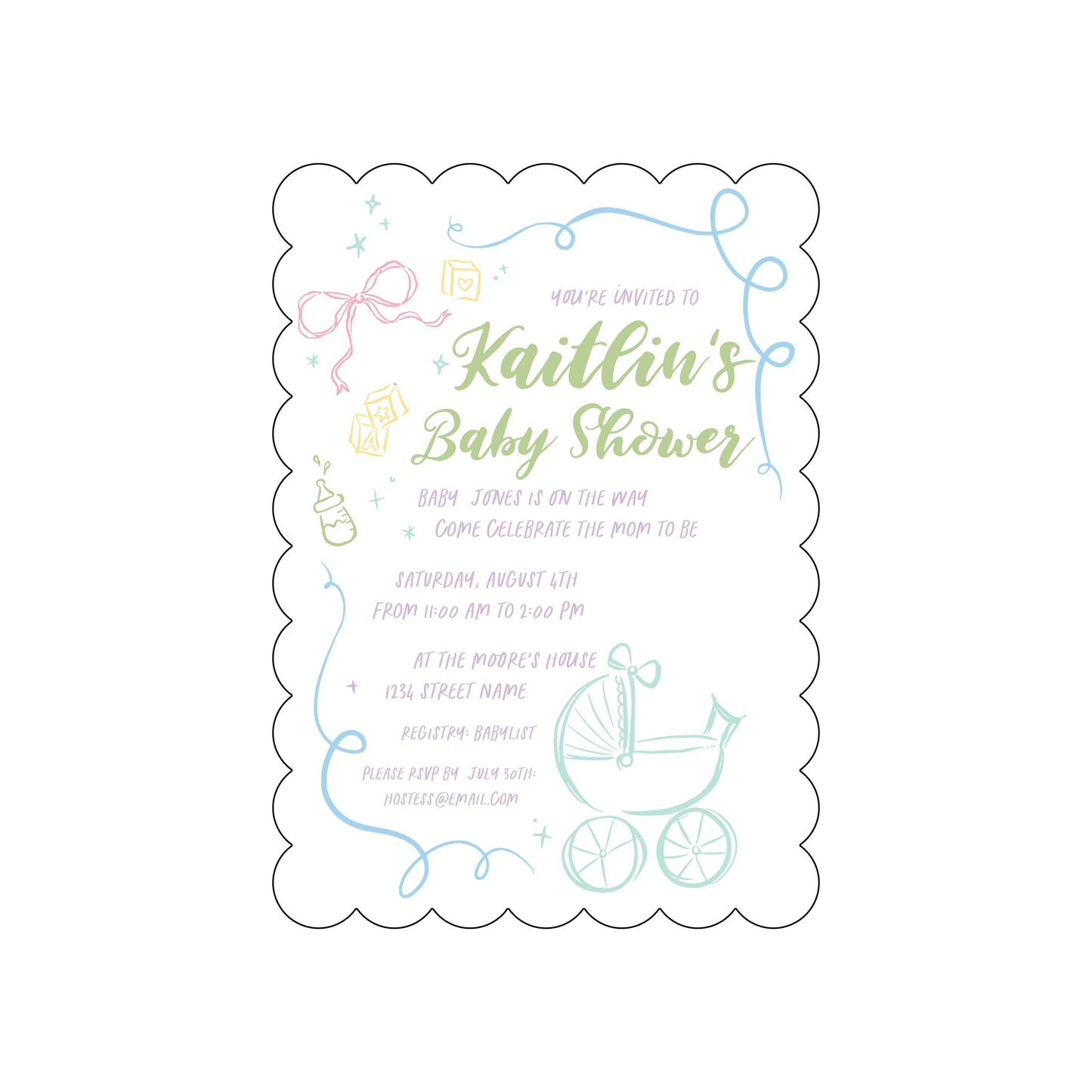 colorful baby | invitation