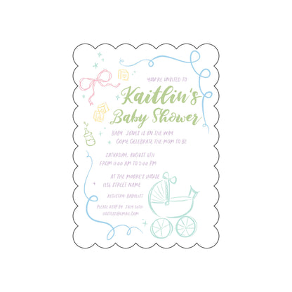 colorful baby | invitation