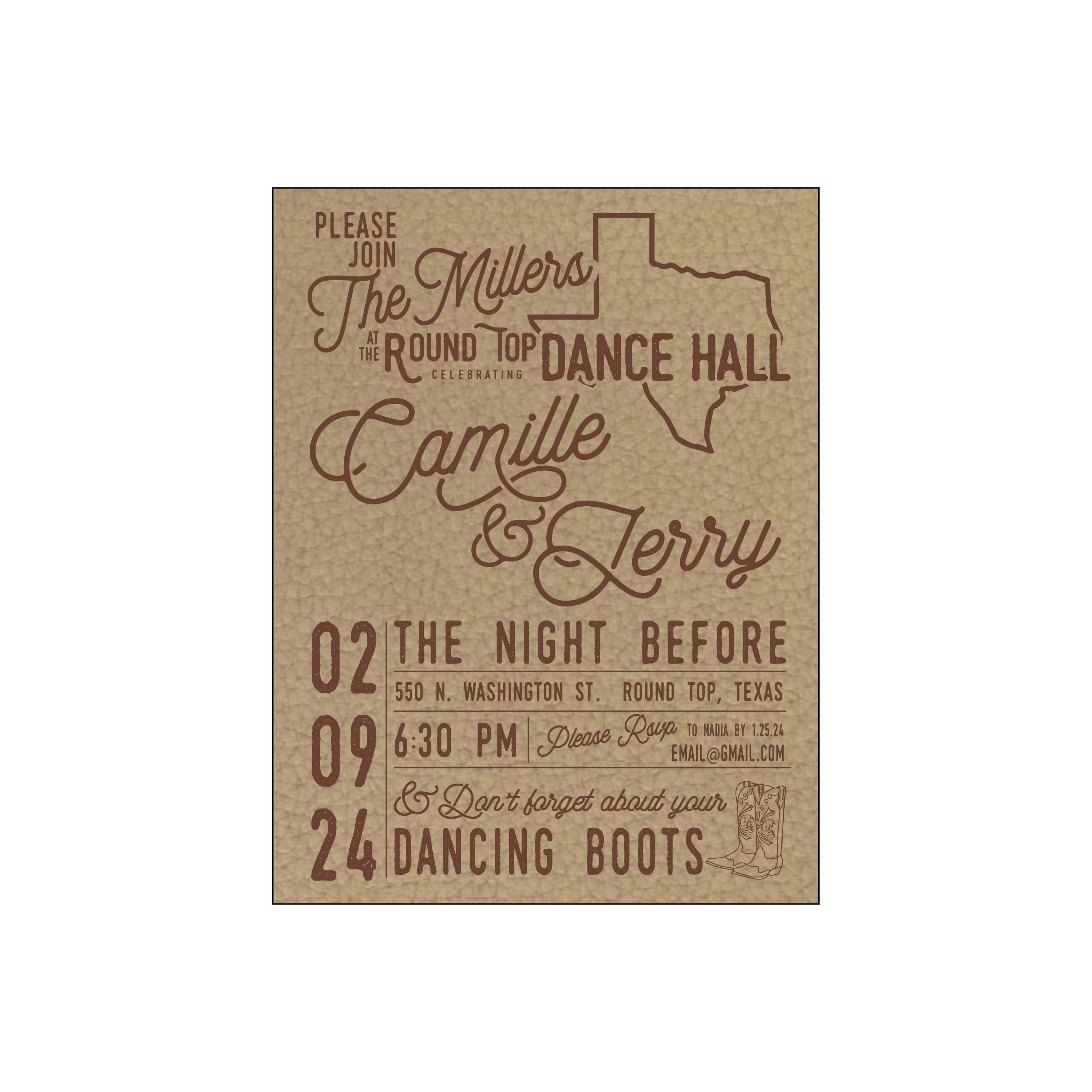 dance hall dinner | invitation | specialty printing