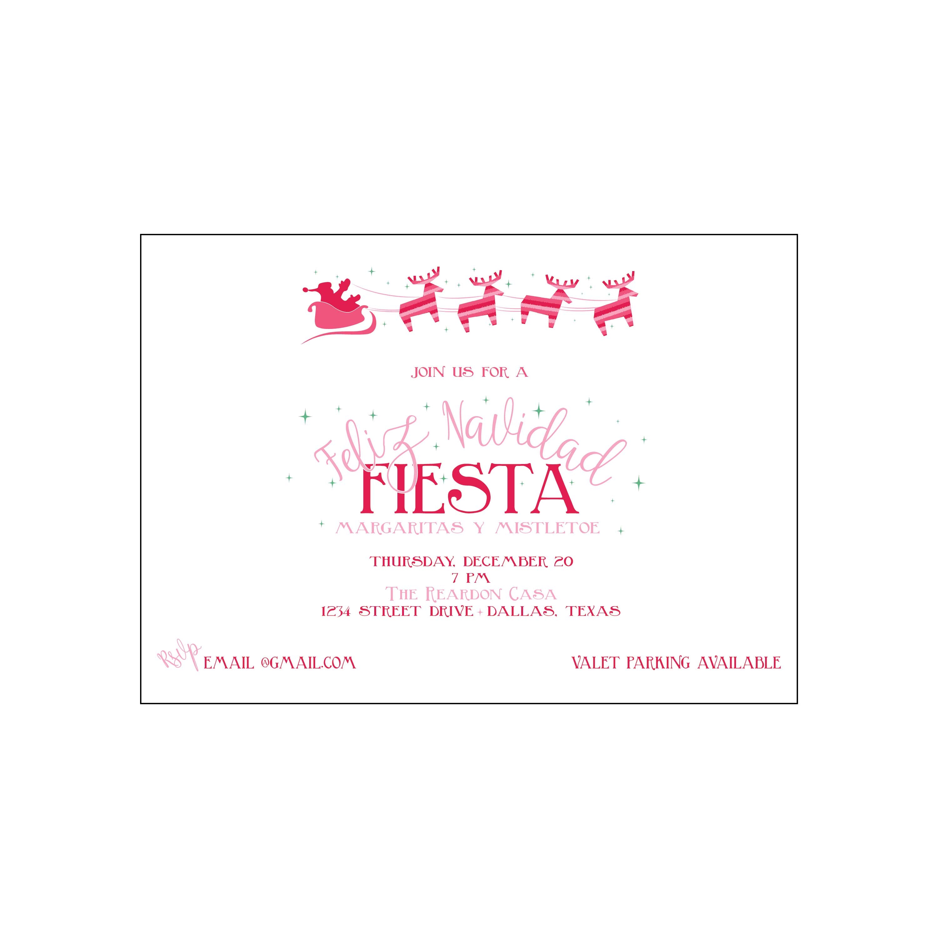 feliz navidad fiesta | invitation