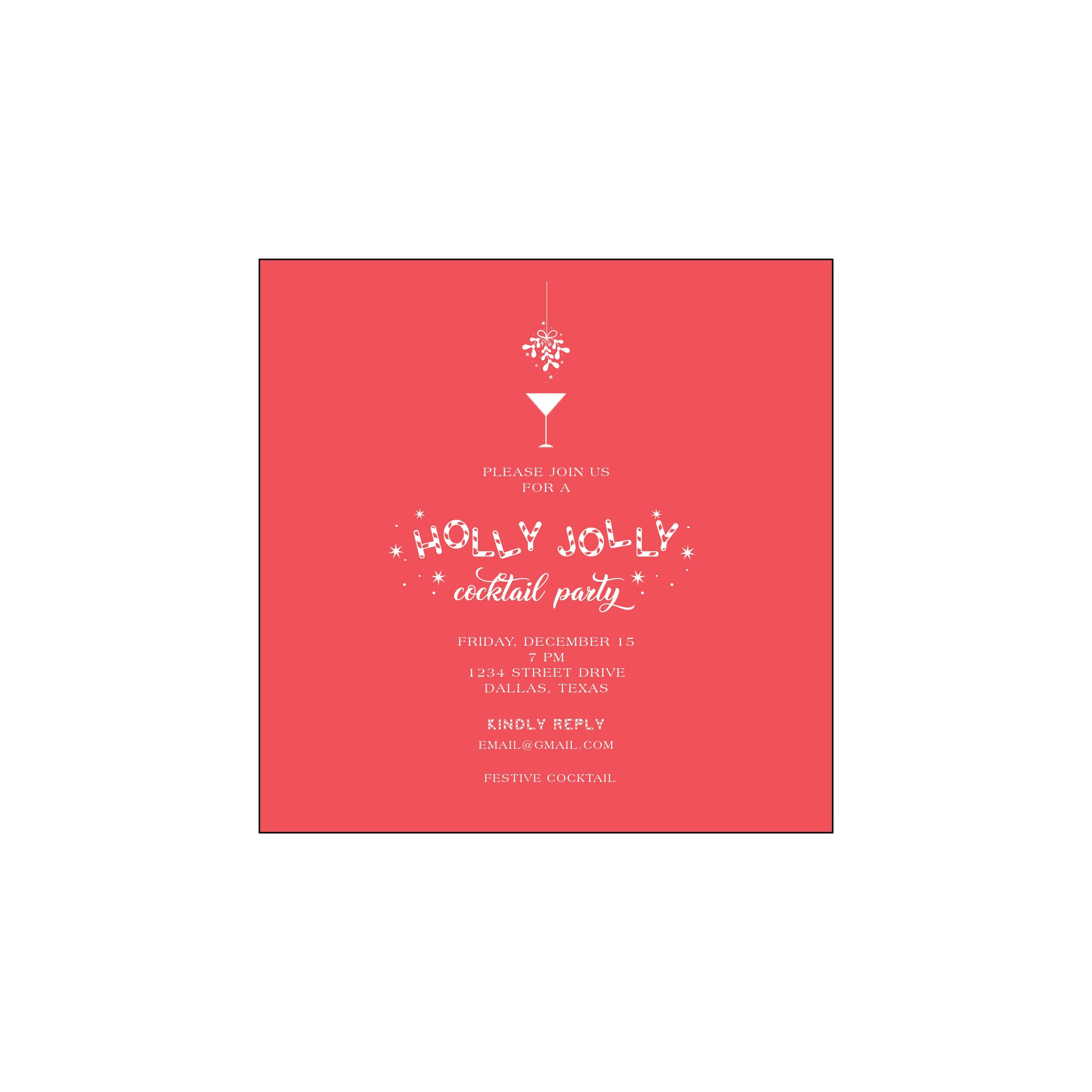 holly jolly cocktail party | invitation