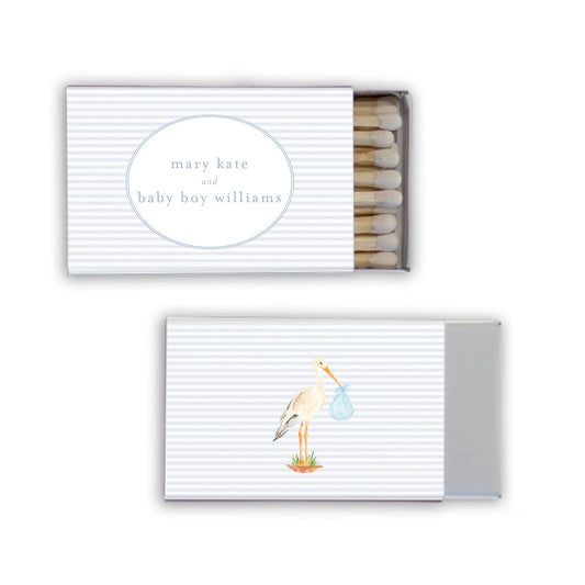 baby boy stork | matchboxes