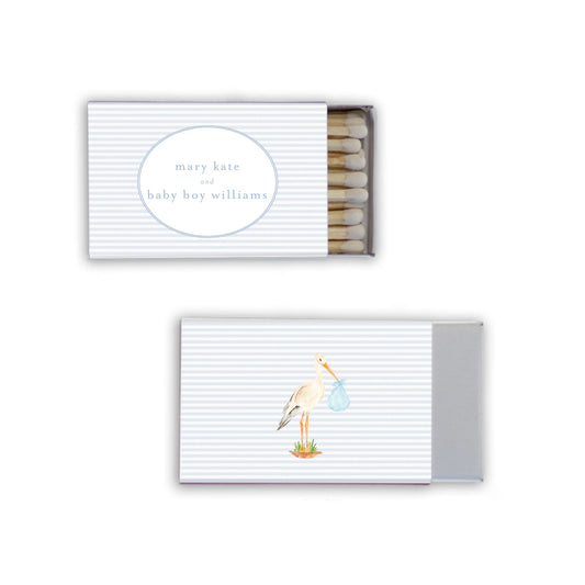 baby boy stork | matchboxes