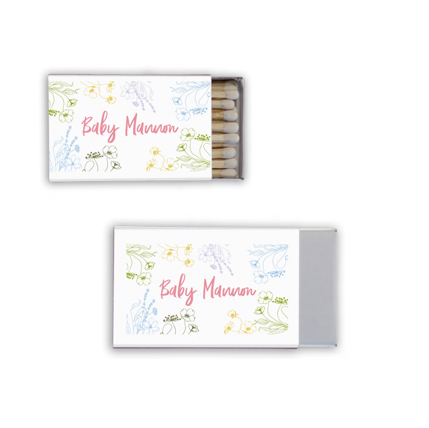 Baby feet Baby Shower Personalized Match Boxes