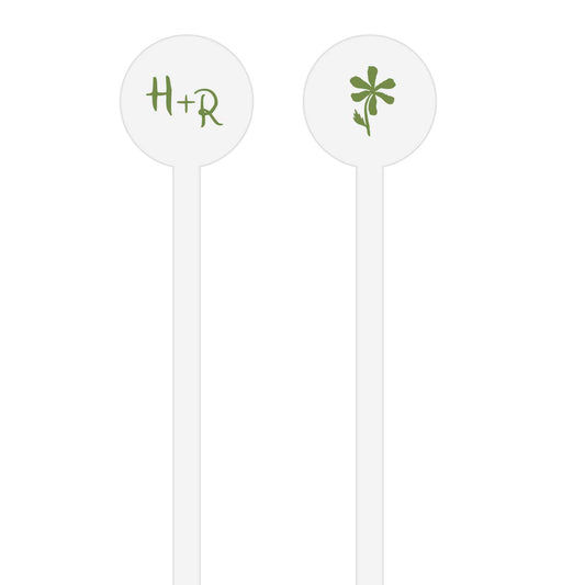 blooming with love | stir stick | wooden or acrylic round