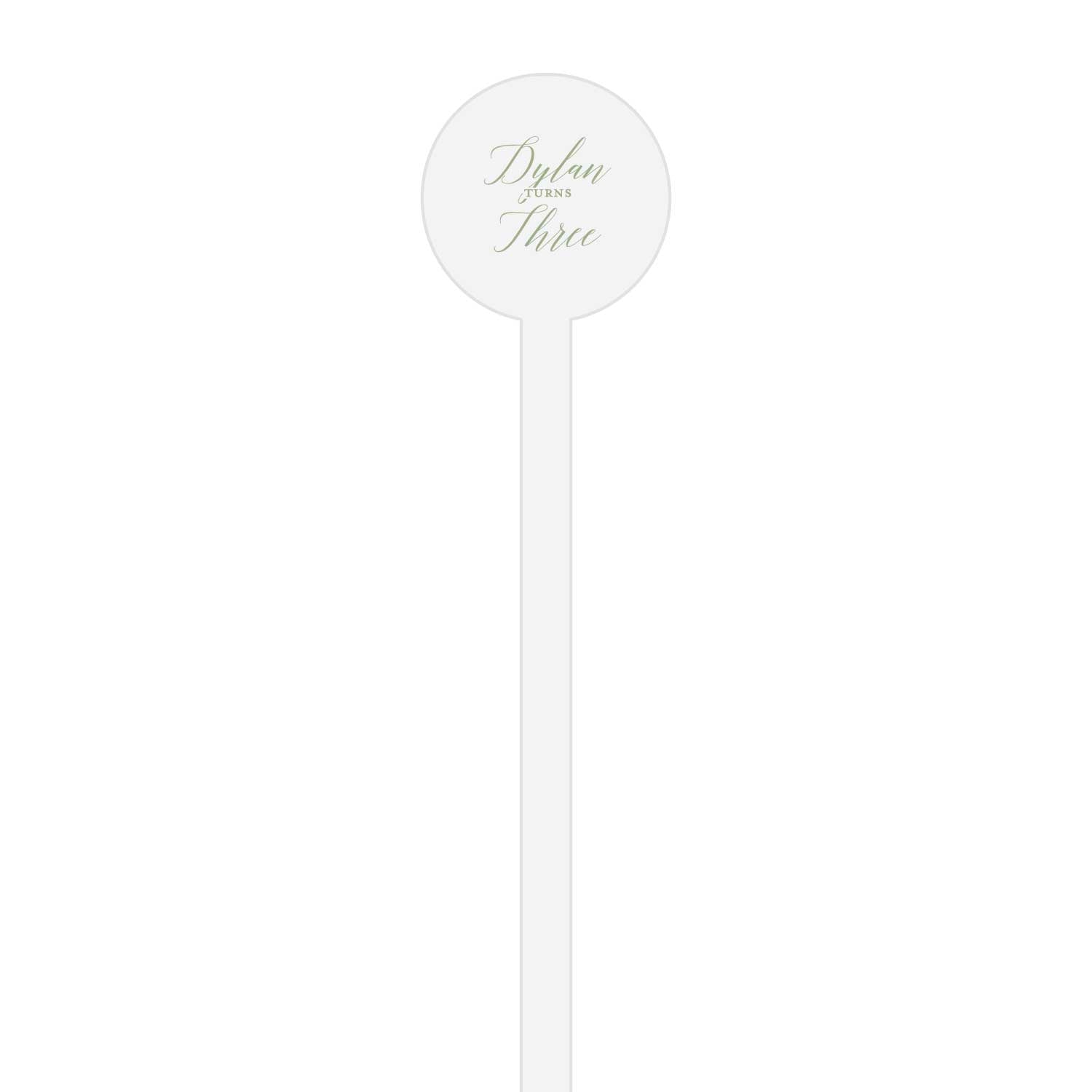 blue and green birthday | stir stick | wooden or acrylic round