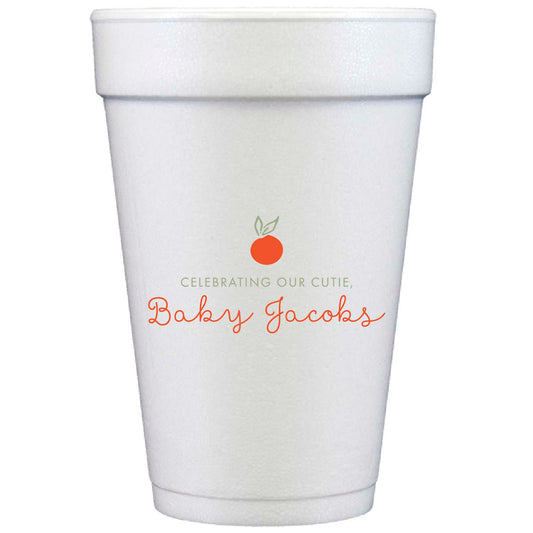 cutie baby shower | styrofoam cups