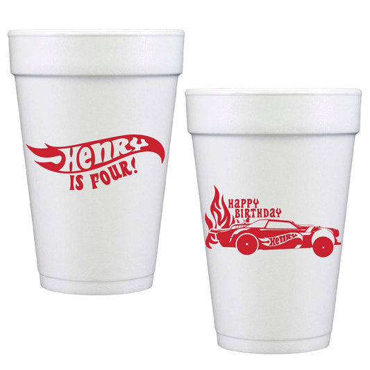 hot wheels | styrofoam cups