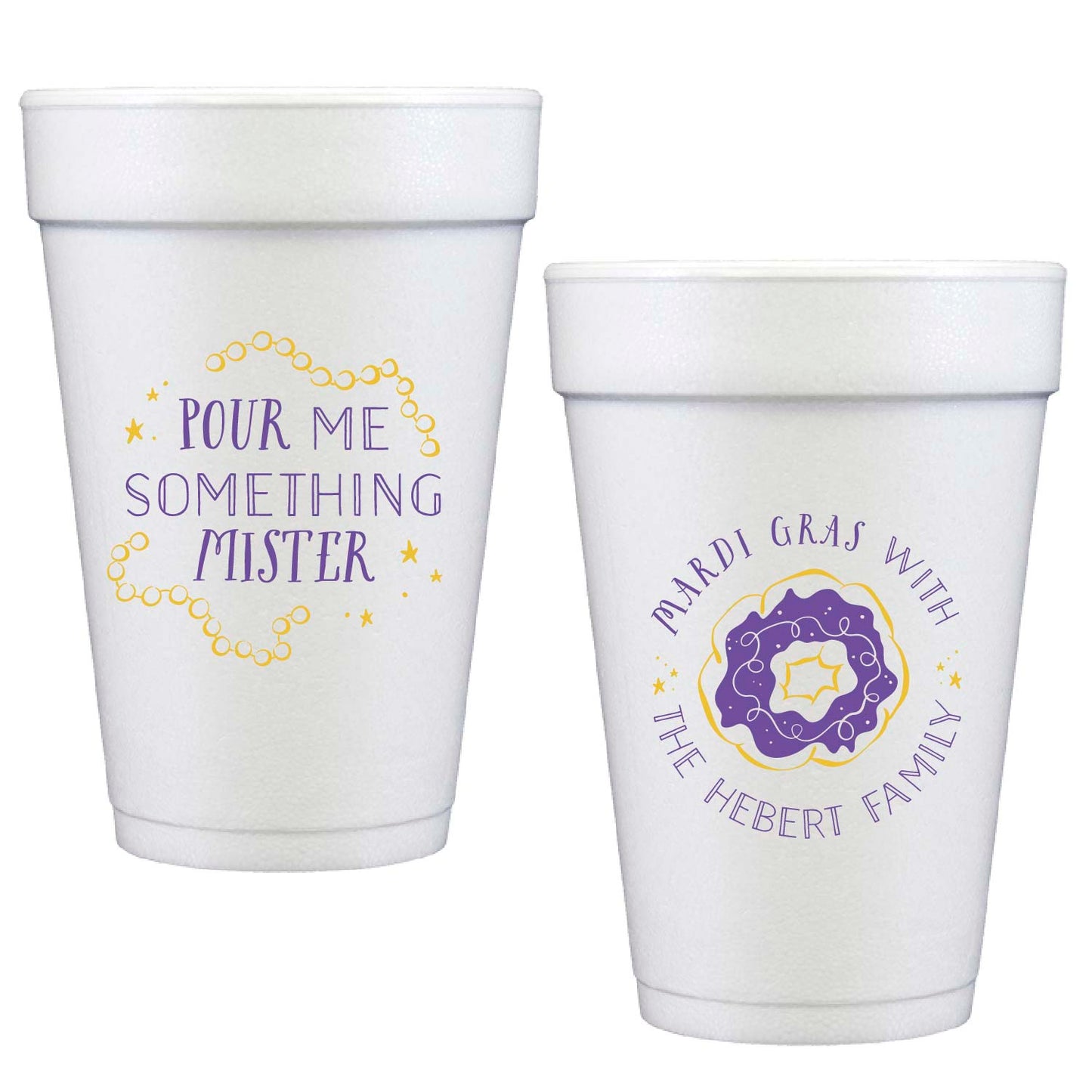 mardi gras | styrofoam cups